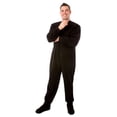 thumbnail image 1 of Big Feet Pyjamas Noirs en Micro-Polaire pour Adultes avec Pieds, 1 of 2