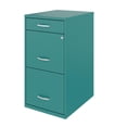 thumbnail image 2 of 18" Deep 3 Drawer Metal Organizer File Cabinet with Pencil Drawer, Teal, 2 of 4