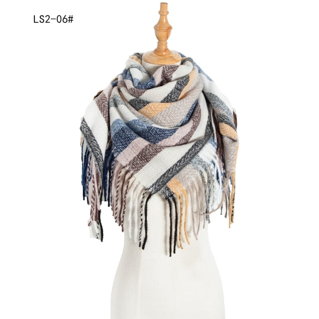 Dvkptbk Foulards pour Femmes Mode Hiver Femmes Foulard Colorée Décontractée Foulard à Franges Châle Vêtements en Liquidation