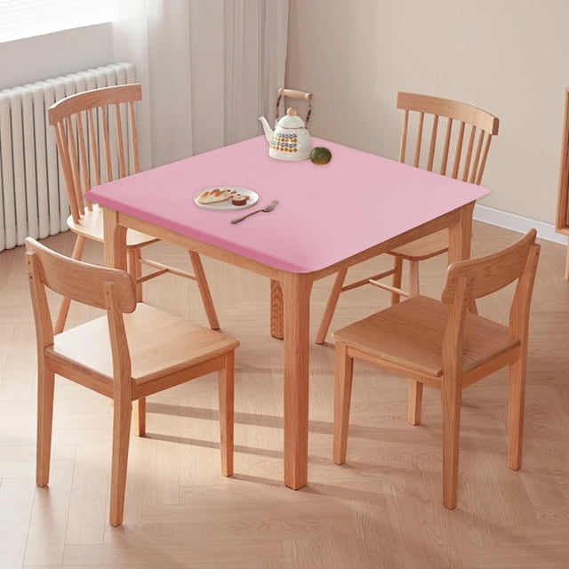 Cagogo Stretch Tablecloth, Elastic Square Table Cover, Washable Polyester Tablecloth, Waterproof Table Protector for Dining Table and Party Table, 33.86x33.86 Inches