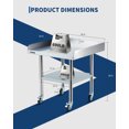 thumbnail image 2 of Heavy Duty Stainless Steel Commercial Work Table – Removable 3-Sided Rim, Adjustable Undershelf, 4 Locking Wheels, Utility Prep Station for Restaurant, Kitchen, Garage, Bakery – 24x24 Inches, 2 of 8