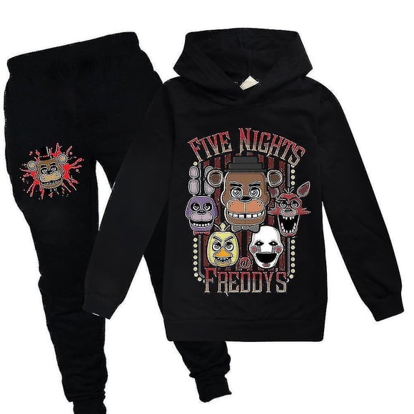 Five Nights At Freddy‘s Tracksuit Set Kids Unisex Long Sleeve Casual Hoodies Hooded Sweatshirt Top Pants Fnaf Outfits Activewear Gift