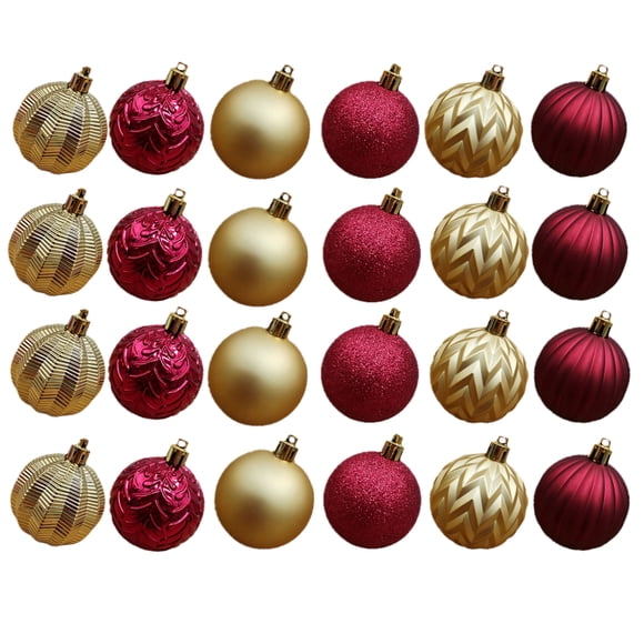 Décorations incassables Holiday Time, 24 unités, rouge/doré
