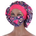 thumbnail image 3 of Women Hat Red Hats African Pattern Adjustable Women Wide Elastic Band Nightcap for Party, 3 of 5
