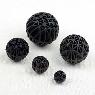 serony 50/100 Pcs Récifs d'Aquarium Étang Bio Balles Noir 16mm Manipulation Facile Réservoir de Poissons Pompe à Air Balle Filtration Canister Média de Filtration d'Eau Transparent 100 Pcs