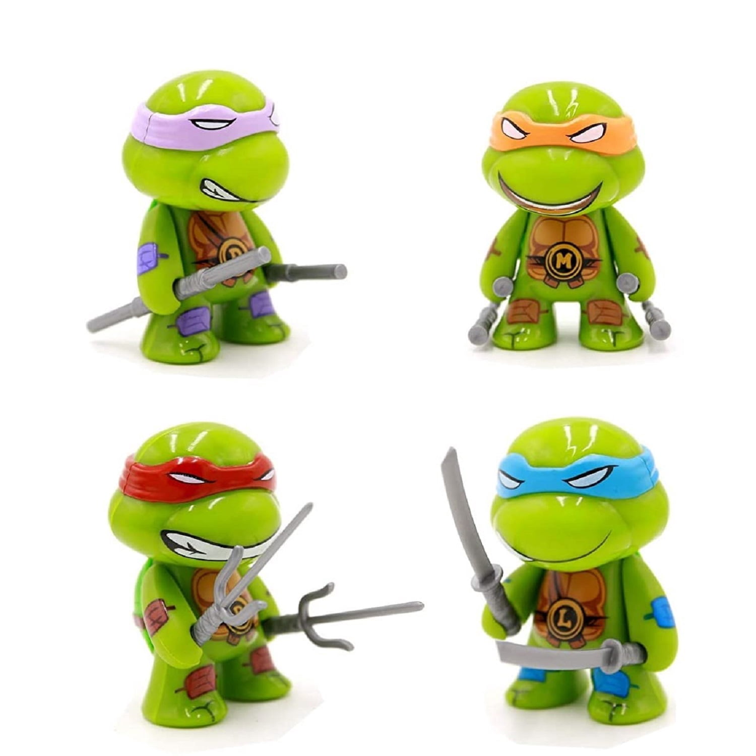 Skpitin Turtles 4-Pack Ninja Turtles Action Figures,Turtles Action Figures 3.1 inches Tall