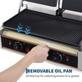 thumbnail image 3 of AKDSteel Commercial Panini Grill, 1800w Electric Sandwich Maker With 9"x9" Full Grooved Enamel Plate And Temp Control, 3 of 8