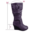 thumbnail image 2 of Bottes Mode pour Femmes à Fermeture Éclair Hauteur Genou, Talon Compensé Décontracté, Chaussures d'Hiver ( Violet, 11 ), 2 of 5