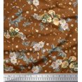 thumbnail image 1 of Soimoi Poly Georgette Fabric Leaves,Moth & Magnolia Floral Printed Craft Fabric by the Yard 52 Inch Wide, 1 of 3