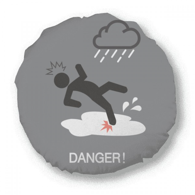 Logo Slippery Road Be Carefull Round Throw Pillow Home Decoration Cushion