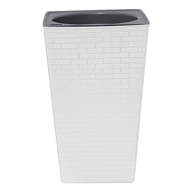 weibbin Plastic High End Multi Color Water Storage Lazy Flower Pot Brick Pattern Imitation Metal Plastic Flower