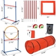 thumbnail image 4 of EDTara Sunvasagoo Dog Agility Course Backyard Set, 87-Piece Dog Obstacle Course Training Starter Kit with Tunnel, Adjustable Dog Hoop,Weave Poles, Jump Ring, Pause Box, Toy Balls and Storage Bag, 4 of 6