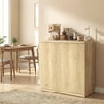 thumbnail image 2 of HOMCOM Buffet Bahut, Armoire de Cuisine avec Porte à Fermeture en Douceur, Chêne, 2 of 10