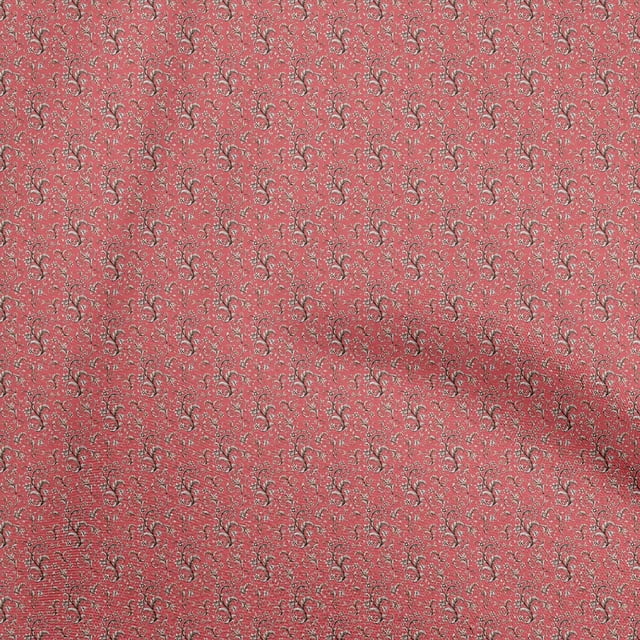 oneOone Viscose Chiffon Red Fabric Baroque Fabric For Sewing Printed Craft Fabric By The Yard 42 Inch Wide