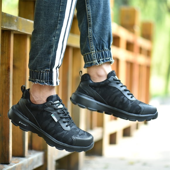 TIMIFIS Steel Toe Shoes for Men Waterproof Slip Resistant Work Sneakers Athletic Durable Lightweight Comfortable Water Resistant Indestructible Construction Tennis Air Cushion Merry Christmas