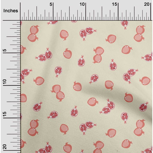 oneOone Coton Bio Voile Grenade Fruit Imprimer Tissu BTY 42 Pouces de Large