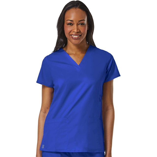 Maevn 1708 Haut à Col en V pour Femmes avec Poche Bleu Royal TTP