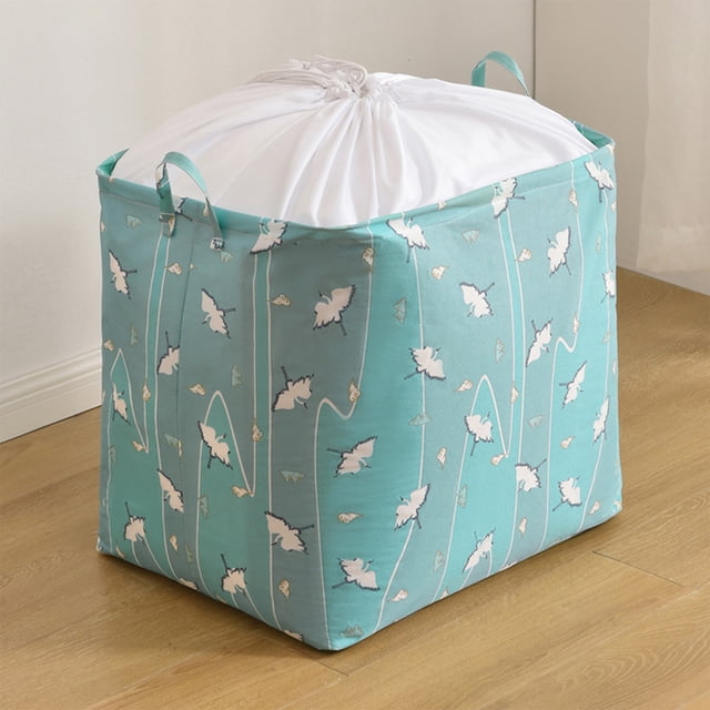Dvkptbk Storage Basket Household Oversized Foldable Drawstring Beam Closure Cloth Quilt Bag Squares Dirty Clothes Basket Storage Box