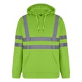 thumbnail image 3 of LNWUY Cardigan à Capuche pour Homme à Fermeture Éclair à Manches Longues avec Bandes Réfléchissantes pour l'Assainissement, Veste de Survêtement, Manteau de Travail Décontracté, Vert TG, 3 of 5