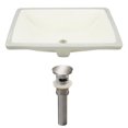 thumbnail image 1 of 20.75-in. W Rectangle Bathroom Undermount Sink Set In Biscuit - Brushed Nickel Hardware - Overflow Drain Incl. AI-24799, 1 of 7