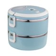 thumbnail image 1 of Binwennn Stackable Lunch Stainless Steel Thermal Insulated Bento Lunch Container Leakproof Food Storage Container For Kids Bento Picnic School Food Container Small Teal Table Small Dining Table Set, 1 of 7