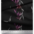 thumbnail image 2 of Soimoi Silk Fabric Leaves & Wild Flower Fabric Prints By Yard 42 Inch Wide, 2 of 3