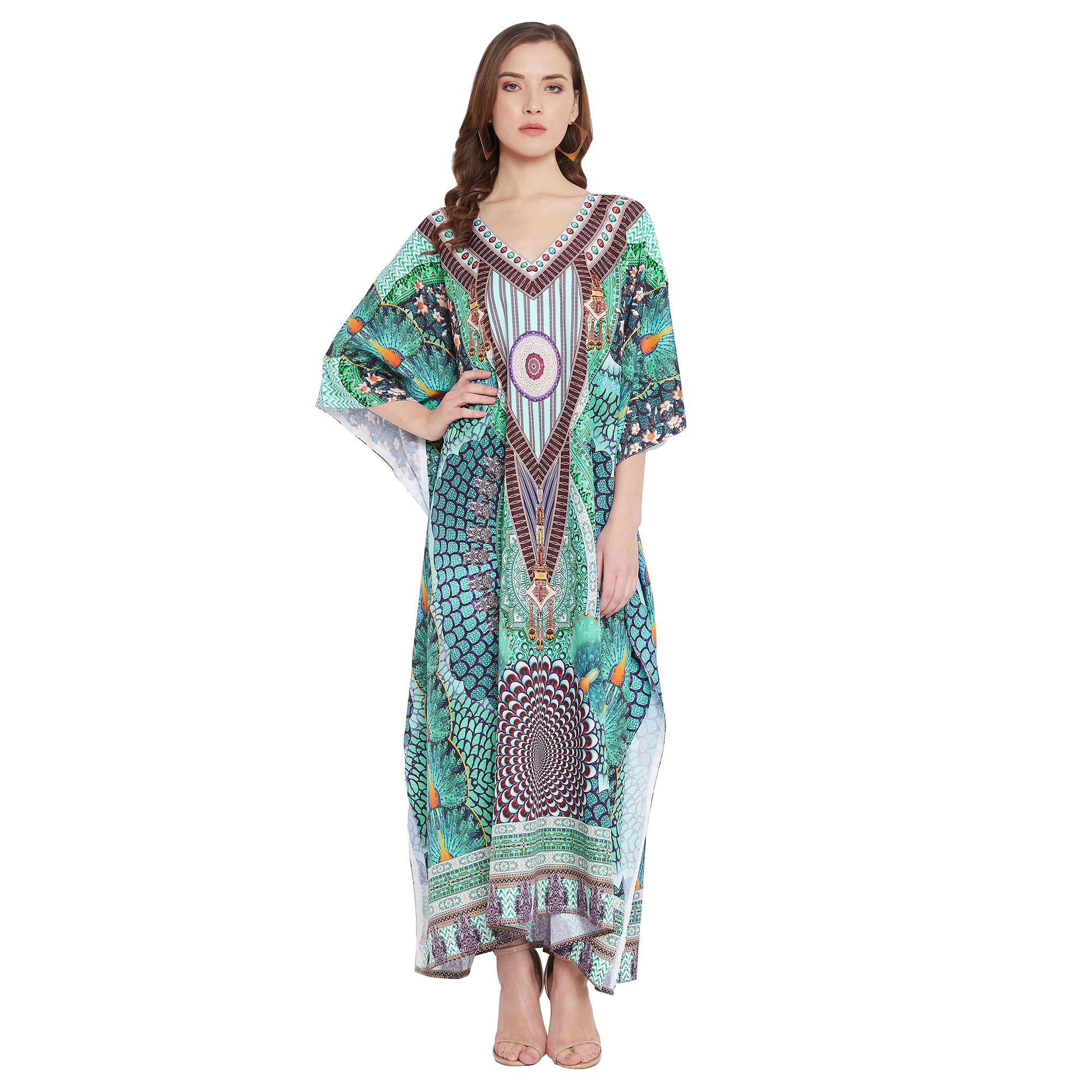 Oussum Caftan pour Femmes Robe Été Ample Décontractée Grande Taille Robe de Soirée Imprimée Caftan Long pour Dames Robes Élégantes en Ligne