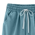 thumbnail image 5 of Dealovy Womens Plus Size Shorts Casual Cotton Linen High Waist Drawstring Comfy Printed Lounge Shorts with Pockets, 5 of 5