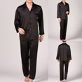 thumbnail image 1 of Gift TIMIFIS Mens Pajama Set Soft Long Sleeve Pajamas for men Lightweight Button Up Sleepwear Lounge Pjs Set With Pockets With Pockets pring/Summer, 1 of 6