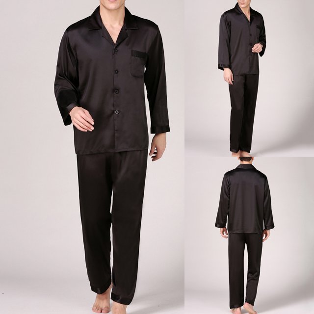 Gift TIMIFIS Mens Pajama Set Soft Long Sleeve Pajamas for men Lightweight Button Up Sleepwear Lounge Pjs Set With Pockets With Pockets pring/Summer