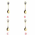 thumbnail image 4 of Transemion Home Tools Stainless Steel Spoon Tea Coffee Stir Spoon Desserts Snacks Dinnerware Vintage Porcelain Teaspoon No.01 1Set, 4 of 6