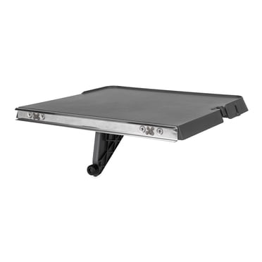Camco Table à Montage sur Rail pour VR, 16 â3⁄4-Inch x 12 3/16-Inch / Se Suspend sur le Rail de Gril Extérieur de Votre VR / Offre une Surface Plate pour Manger, Préparer les Aliments et les Ustensiles (58175)/gris Charbon