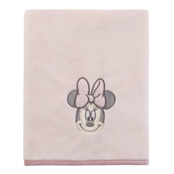 Minnie Mouse Appliqued Baby Blanket, Pink, Infant Girl