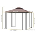 thumbnail image 3 of Outsunny 10' x 10' Patio Gazebo, Outdoor Gazebo Canopy, Brown, 3 of 10