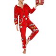 thumbnail image 3 of goowrom Pyjama de Noël pour Femmes, Combinaison à Capuche à Motif Imprimé, 3 of 9