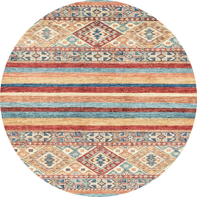 Ahgly Company Tapis d'Intérieur Ronds Abstraits Rouille Rose Abstraits pour Aire, 6 Pieds Rond
