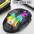 thumbnail image 4 of Rbaofujie Gaming Mouse Wired Connection Wireless Connection Bluetooth Connection The Third Mock Examination Full Transparent RGB Cool Light Effect 5-gear DPI Adjustment Game Mouse Rechargeable Mouse, 4 of 6