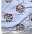 thumbnail image 1 of Soimoi Tissu en Poly Georgette Imprimé Feuilles et Fleurs au Mètre 52 Pouces de Large, 1 of 3