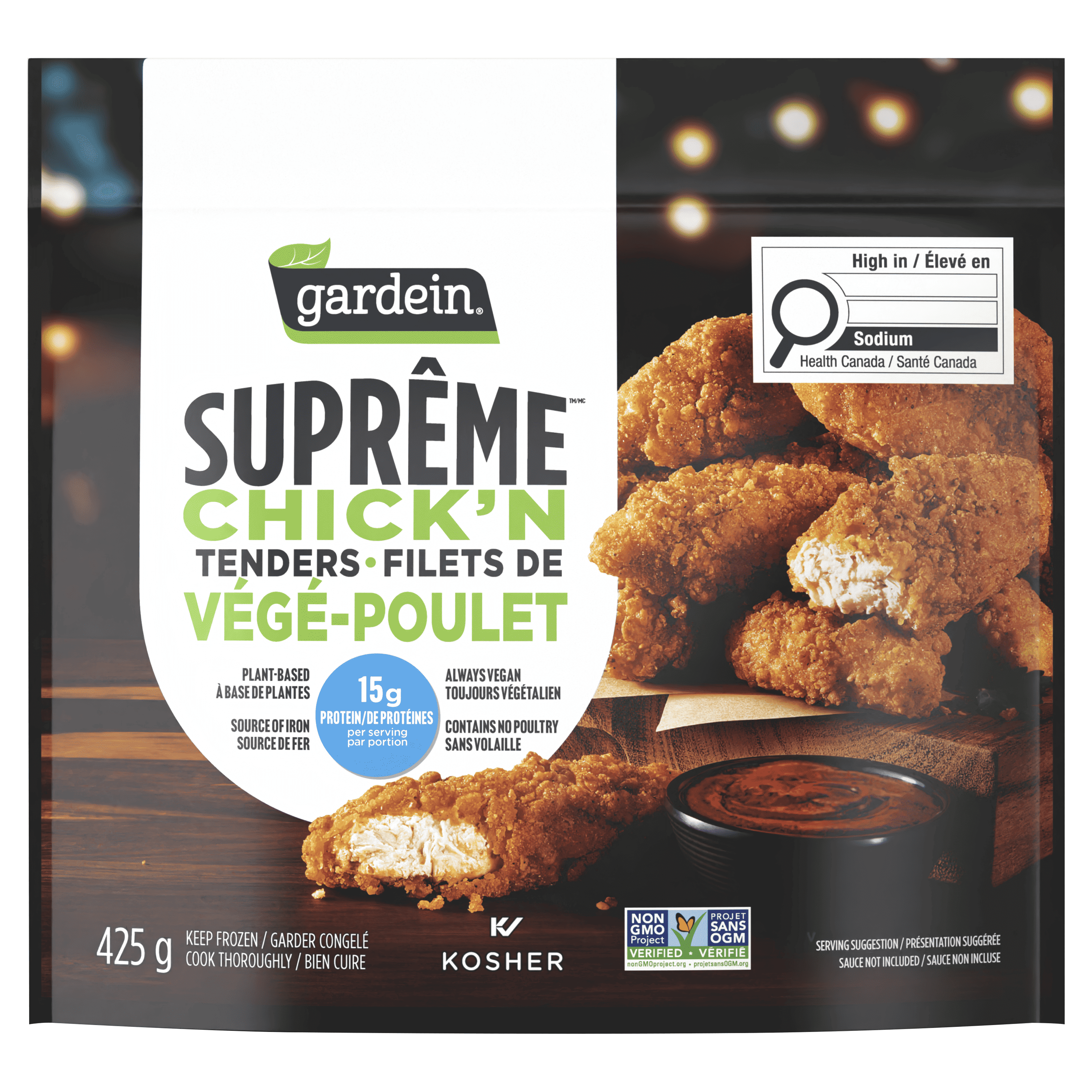 Gardein Suprême Repas Filets de Végé-Poulet, Dîner glacé & Repas surgelé, À base de Plantes, Végétalien, 15g de Protéines Source de fer 425g