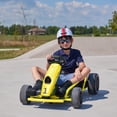 thumbnail image 3 of VOLTZ TOYS 24V Electric Drift Go Kart for Kids, Outdoor Racer Ride On Car with Dual Motors, Safety Belt, 8 MPH Max Speed, Yellow, 3 of 7