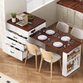 thumbnail image 1 of Noble House Horizon Kitchen Island on Casters,Extendable Dining Table with LED Lighting & Power Strips,Bar Buffet Table,Creamy White + Walnut, 1 of 16