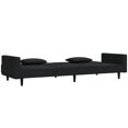 thumbnail image 2 of vidaXL 2-Seater Sofa Bed with Two Pillows Black Velvet, 2 of 5