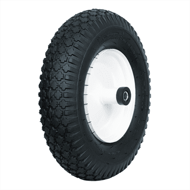 Hi-Run Stud 4PR 4.10/3.50-4 Wheelbarrow Tire Assembly with 5/8" Bushing