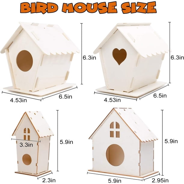 Lot de 4 Nichoirs à Oiseaux TisséS à la Main, Cabane à Oiseaux 9 X 4