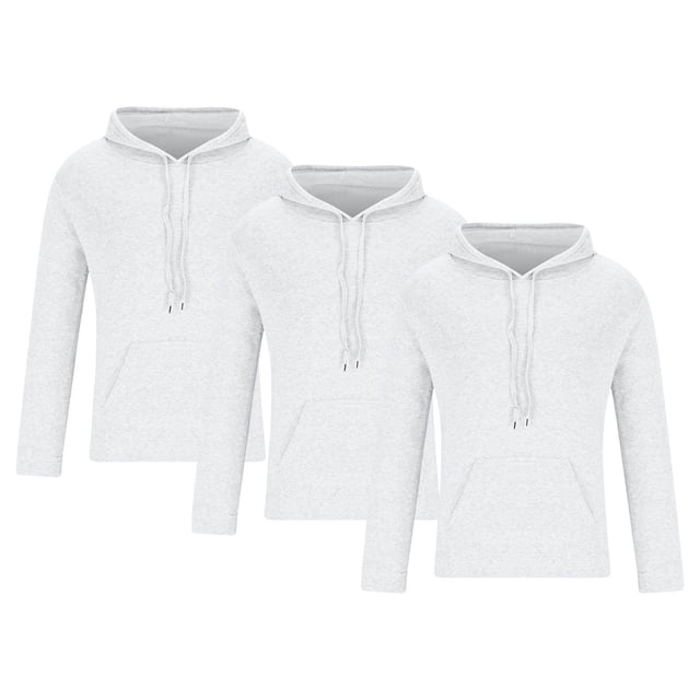 Yuyuzo 3PC Mens Hoodies Long Sleeve Drawstring Tunic Sweatshirt Loose Fitted Fall Pullover Tops