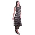 thumbnail image 3 of Moomaya Ensemble Kurta et Pantalon Sans Manches pour Femmes à Col Peter Pan Imprimé, Ensemble Ethnique 2 Pcs, 3 of 6