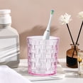 thumbnail image 2 of Transparent Plastic Mouthwash Cup, Wide Mouth Thickened Cup for Toothbrushing, Rattan Woven Design Multi-Purpose Drinking Cup for Home, Bar, Kitchen - Lightweight and Easy to Clean, 2 of 6