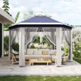 thumbnail image 2 of 13x13 ft Pop-Up Gazebo, One-Click Instant Outdoor Tent with Mosquito Net, 3 Height Adjustable, Heavy Duty Frame, Wheeled Bag, 2 of 6