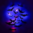 thumbnail image 3 of Lksixu Halloween Decorations Three-dimensional Halloween LED Night Light Bats Holiday Party Window Display Garage Decoration PVC Flash Wall Stickers 12/24/48/60pcs for Party Indoor Outdoor, 3 of 8