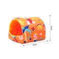 thumbnail image 3 of CBFFDC Comfortable Pet Bed Hamster Colorful Cartoon Pattern House Washable Guinea Pig Bed Small Animals Hideout for Autumn Winter, 3 of 7